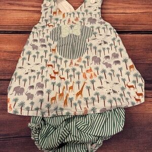 Disney Inspired Animal Print Kids top with Striped Bloomers